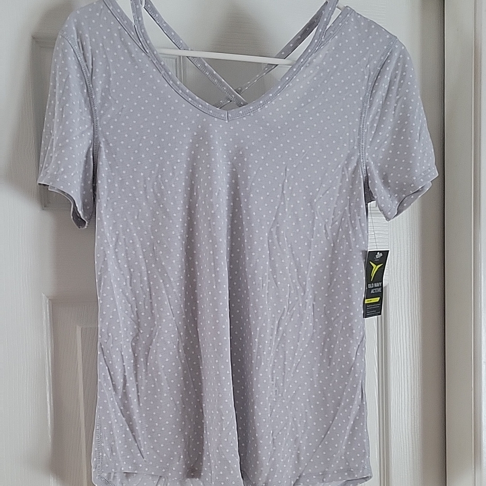 Elegant Gray Polka Dot Women's Tee